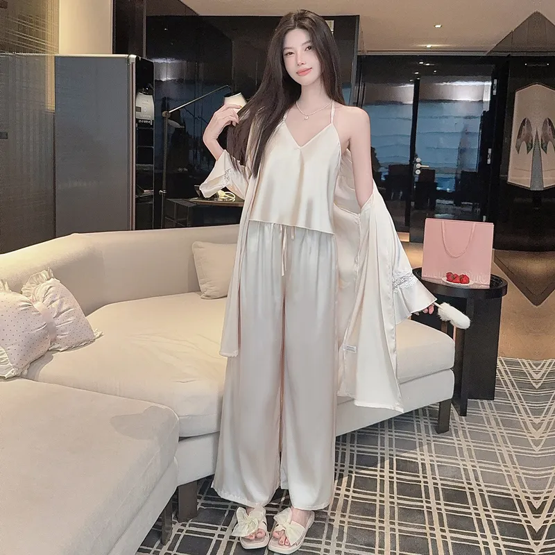 Sexy Lace Light Luxury Backless Pajamas for Women Summer Thin with Chest Pad Alluring Pure Desire Style Loungewear · Wholesale · OEM · Worldwide Shipping - View 4