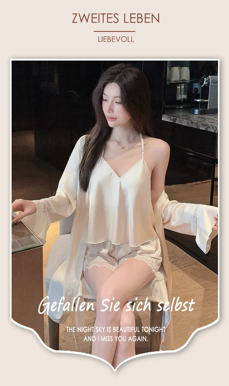 Sexy Lace Light Luxury Backless Pajamas for Women Summer Thin with Chest Pad Alluring Pure Desire Style Loungewear · Wholesale · OEM · Worldwide Shipping - Detail 14