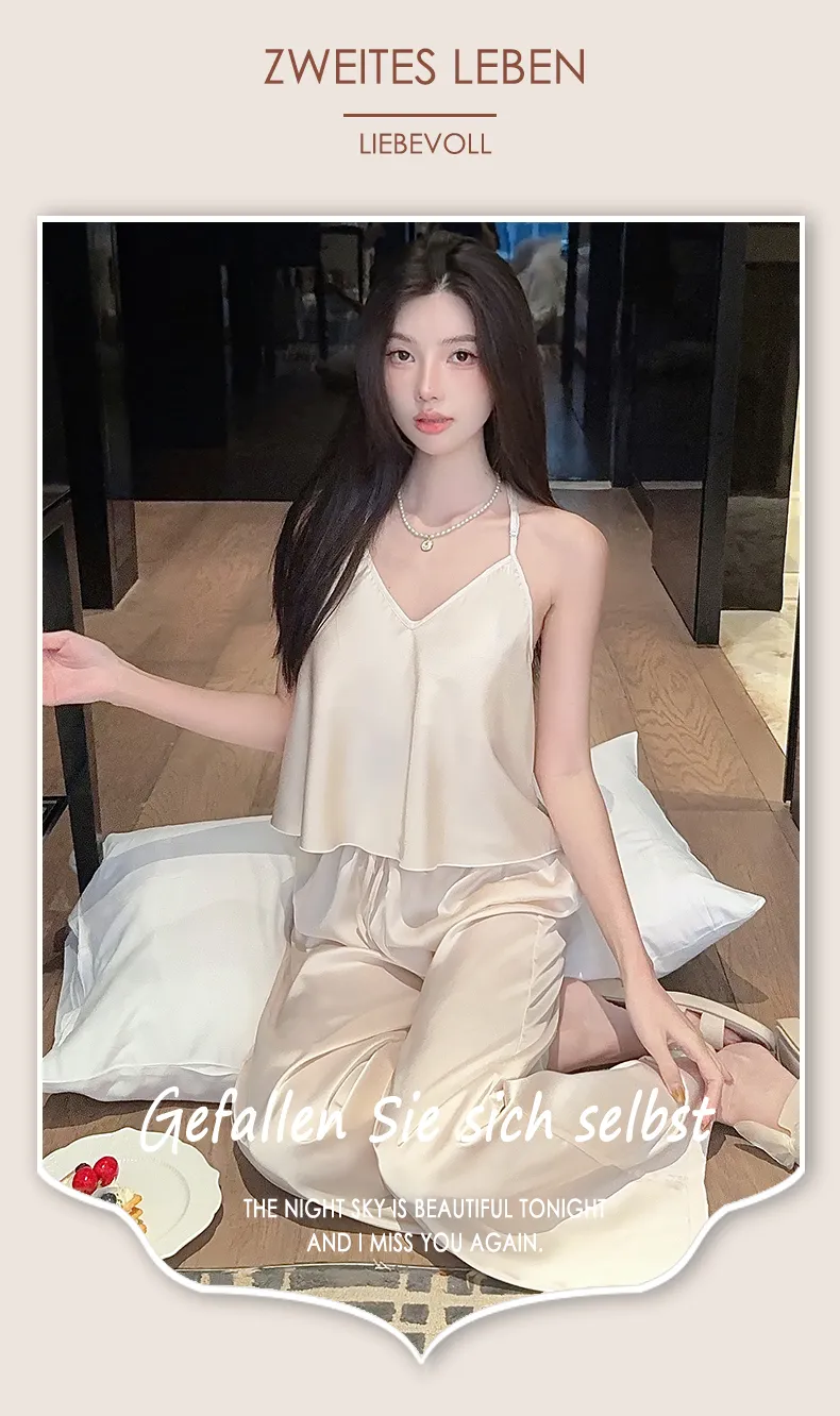 Sexy Lace Light Luxury Backless Pajamas for Women Summer Thin with Chest Pad Alluring Pure Desire Style Loungewear · Wholesale · OEM · Worldwide Shipping - Detail 27