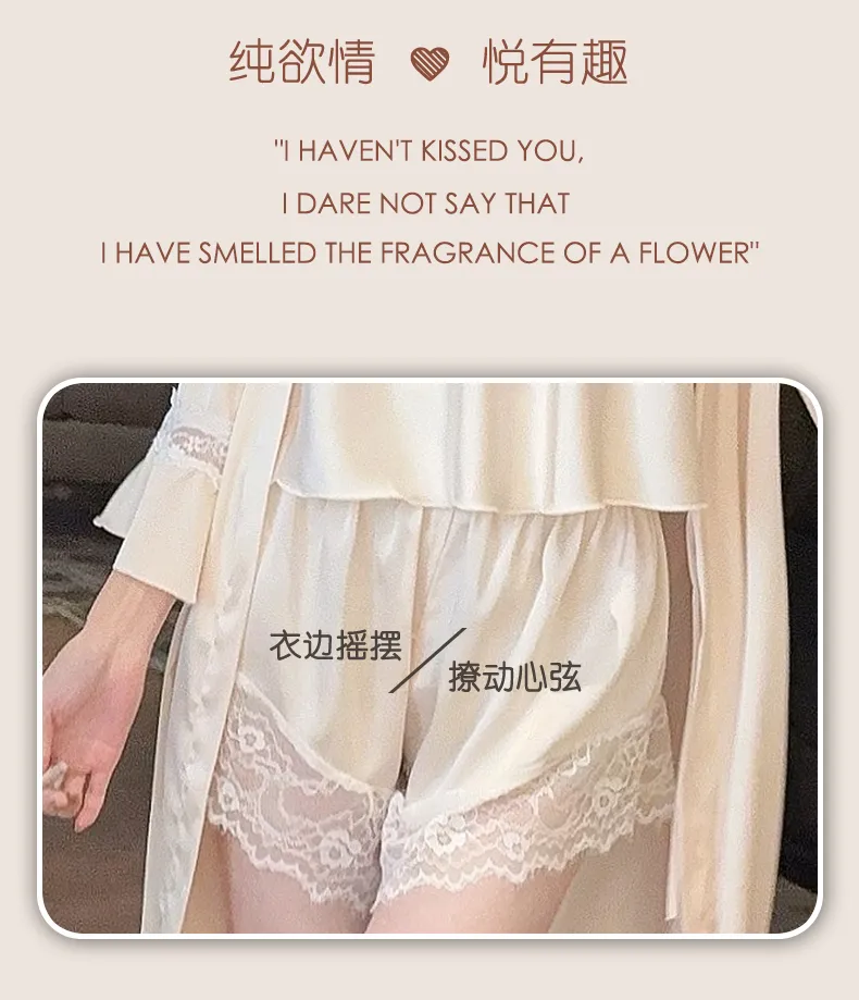 Sexy Lace Light Luxury Backless Pajamas for Women Summer Thin with Chest Pad Alluring Pure Desire Style Loungewear · Wholesale · OEM · Worldwide Shipping - Detail 2