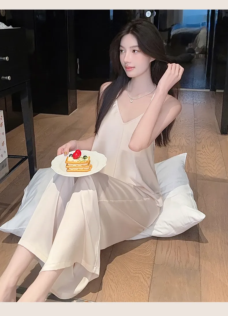 Sexy Lace Light Luxury Backless Pajamas for Women Summer Thin with Chest Pad Alluring Pure Desire Style Loungewear · Wholesale · OEM · Worldwide Shipping - Detail 26