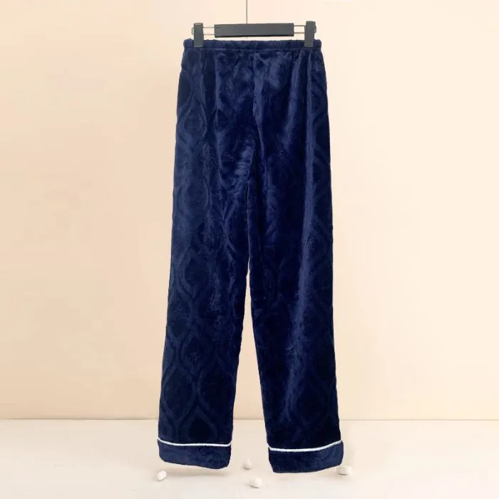 冬 カップル フランネル 厚手 パジャマパンツ シンプル柄 ミッドウエスト 保温 ゆったり 大きいサイズ ルームパンツ 外着可能 · 卸売 · OEM · 世界へ発送