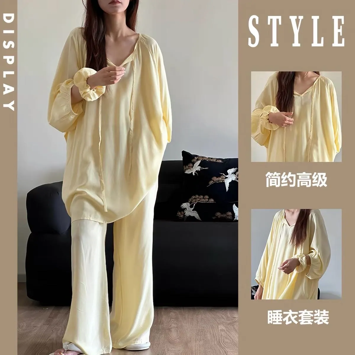 Cloud Cotton with Headband 3-Piece Pajama Women Spring Autumn Simple Solid Thin Pants Loungewear Set · Wholesale · OEM · Worldwide Shipping