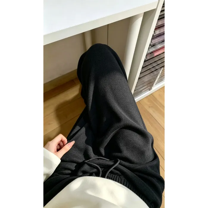 Women's Sleep Pants Autumn/Winter 240g Lambswool Double Pocket Slimming Glutinous Rice Pants with Elastic Drawstring Long Pants Wearable Outside · Wholesale · OEM · Worldwide Shipping - Detail 6