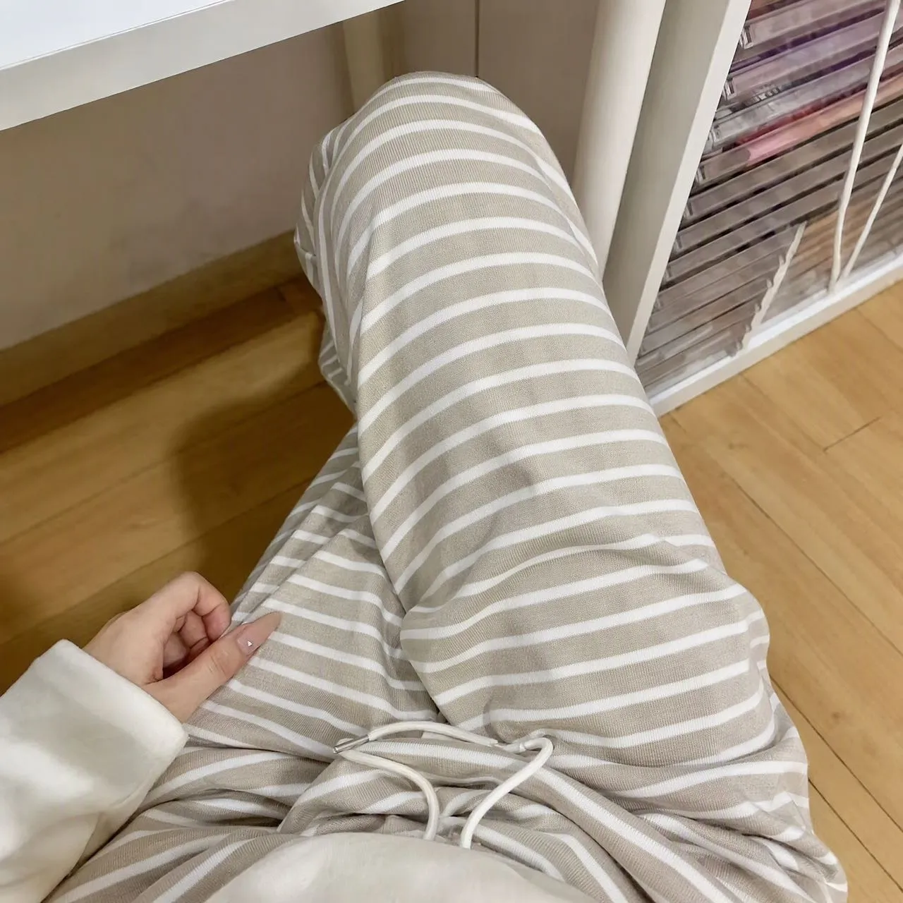 Women's Sleep Pants Autumn/Winter 240g Lambswool Double Pocket Slimming Glutinous Rice Pants with Elastic Drawstring Long Pants Wearable Outside · Wholesale · OEM · Worldwide Shipping - Detail 30