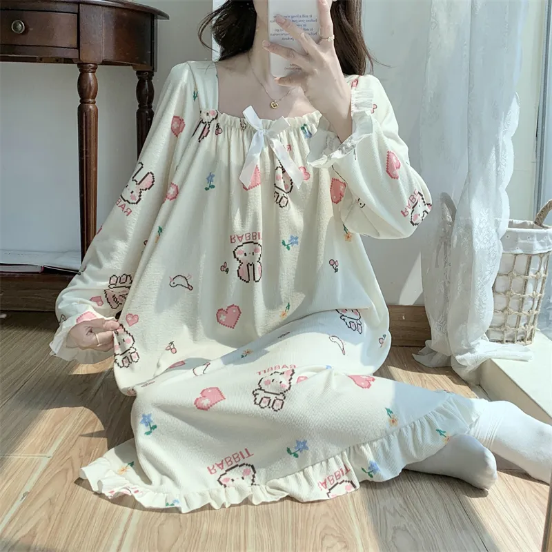 Real Photos Spring Autumn Winter Mid-Length Long Sleeve German Velvet Robe Nightdress 88288-99# · Wholesale · OEM · Worldwide Shipping - Detail 2