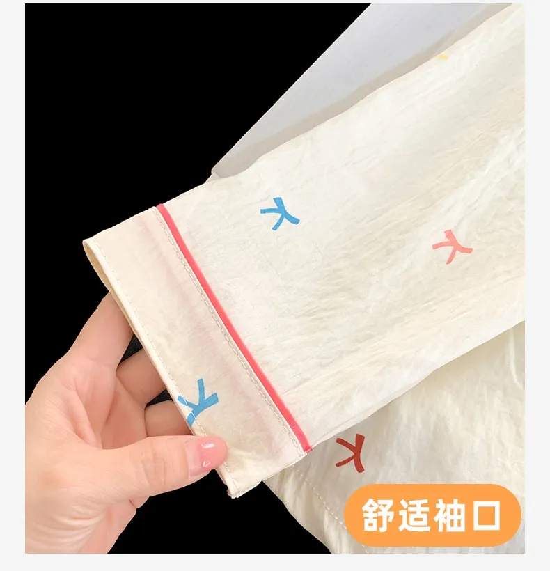Musim Panas Wanita Baru Cloud Cotton Lengan Panjang Celana Panjang Set Dua Potong Cetak Kartun Kerah Cardigan · Grosir · OEM · Pengiriman Global - Detail 10