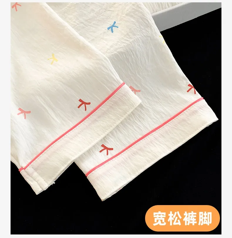Musim Panas Wanita Baru Cloud Cotton Lengan Panjang Celana Panjang Set Dua Potong Cetak Kartun Kerah Cardigan · Grosir · OEM · Pengiriman Global - Detail 13