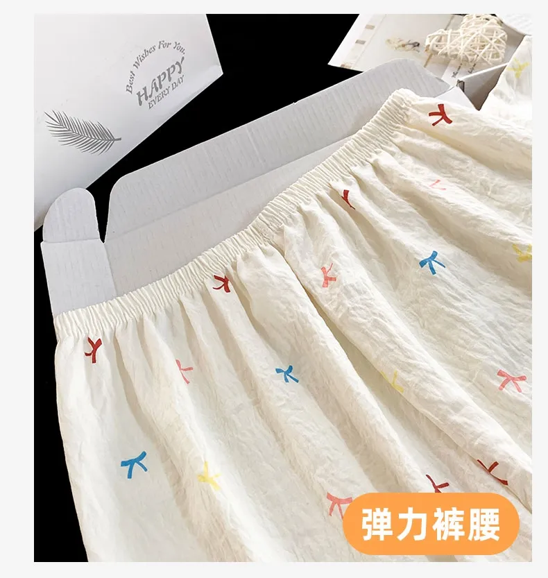 Musim Panas Wanita Baru Cloud Cotton Lengan Panjang Celana Panjang Set Dua Potong Cetak Kartun Kerah Cardigan · Grosir · OEM · Pengiriman Global - Detail 12