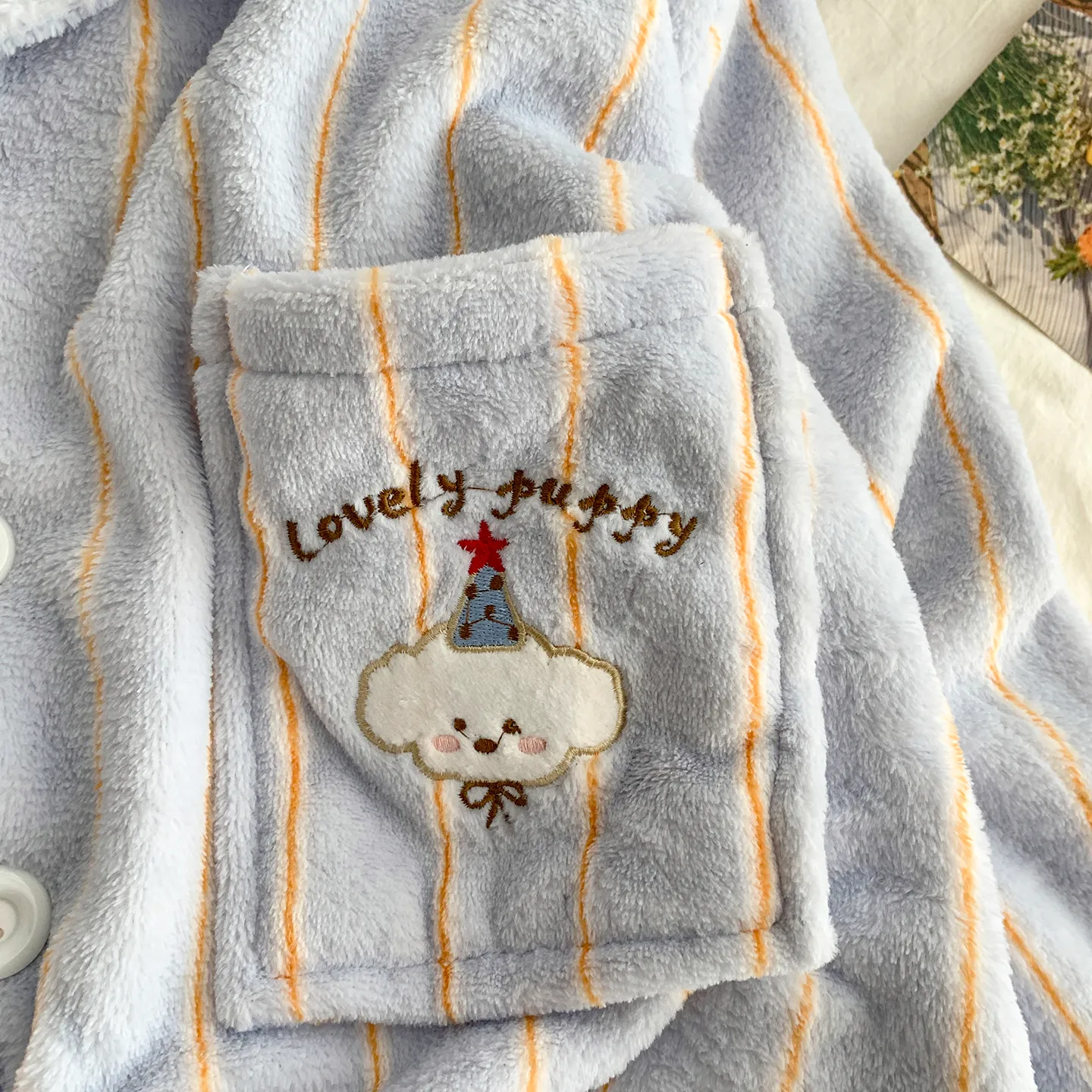 Cartoon Puppy Pajamas Women Striped Flannel Couple Thickened Fleece Winter Men's and Women's 2026 Loungewear · Wholesale · OEM · Worldwide Shipping - Detail 17