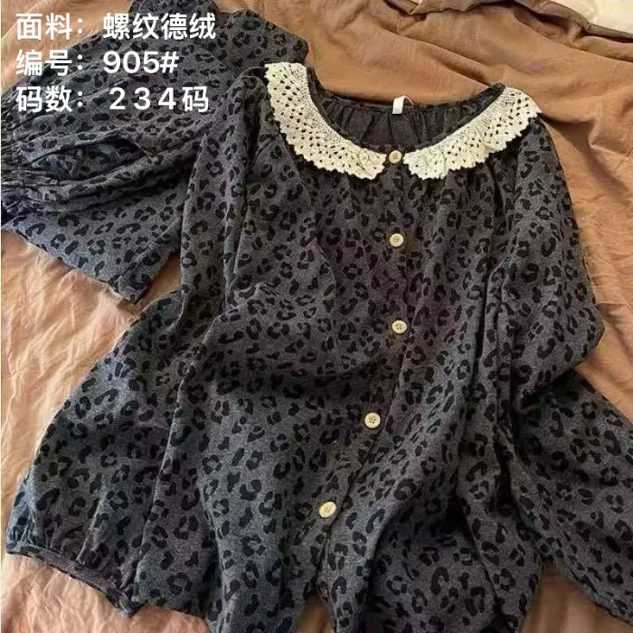240g 더블벨벳 파자마 여성 가을겨울 여성 세트 달콤한 카디건 라운드넥 외출 가능 홈웨어 · 도매 · OEM · 전 세계 배송 - Detail 1
