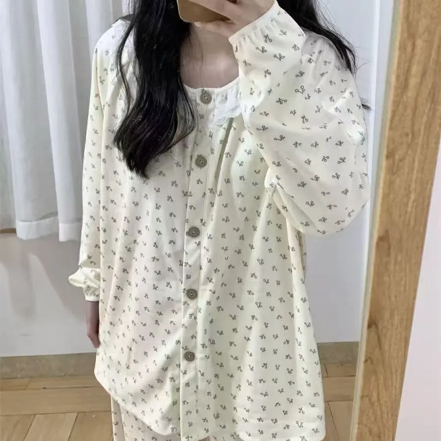240g 더블벨벳 파자마 여성 가을겨울 여성 세트 달콤한 카디건 라운드넥 외출 가능 홈웨어 · 도매 · OEM · 전 세계 배송 - Detail 14