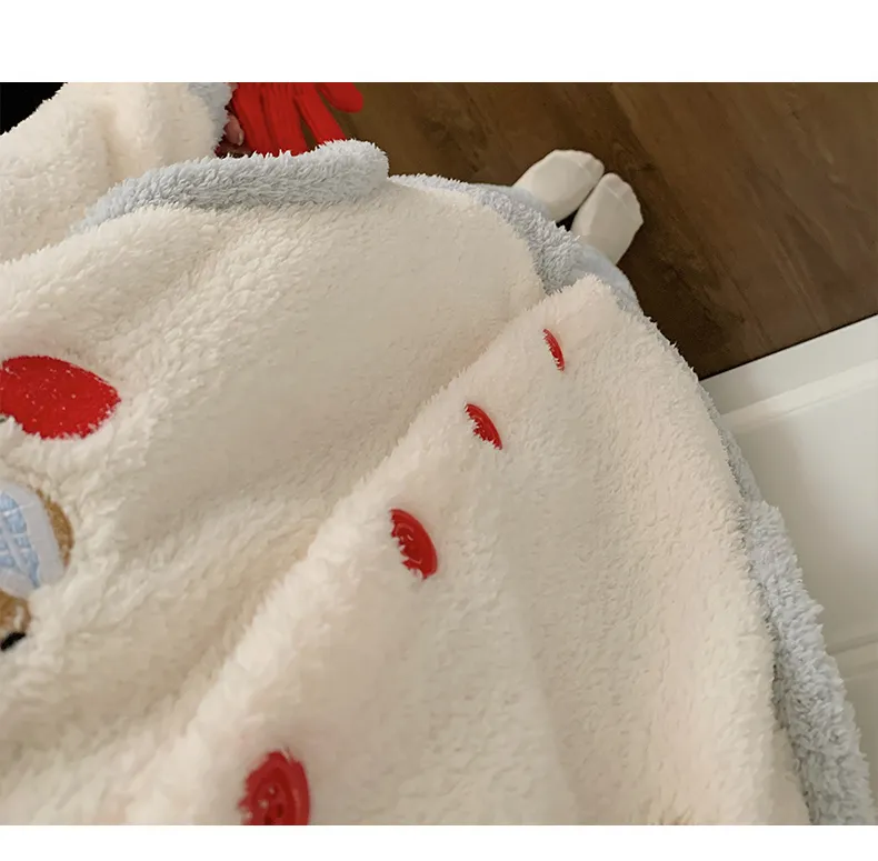 Pyjama femme chien et pomme de Noël en velours double face mi-moelleux, hiver, mignon, grande taille 220 jin, tenue d'intérieur · Grossiste · OEM · Mondial - Detail 10