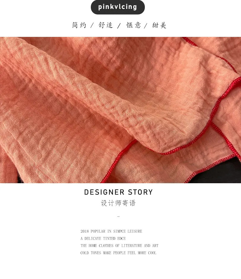 Xinyi 가을 신상 버블 코튼 거즈 파자마 여성 긴팔 카디건 순면 전면 무지 홈웨어 · 도매 · OEM · 전 세계 배송 - Detail 3
