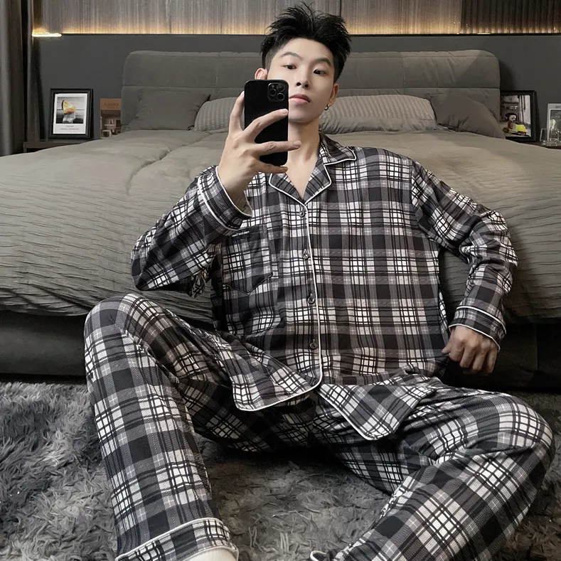 Real Photos Plus-Size Men's Sleepwear Spring/Autumn Men's 98154-1# · Wholesale · OEM · Worldwide Shipping