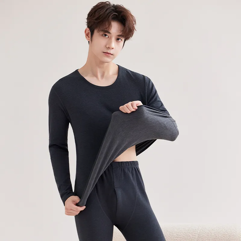 아크릴 발열 보온 내의 세트 남성 2026 가을겨울 신상 이너웨어 스판 허리조임 힙업 가을내복 가을바지 · 도매 · OEM · 전 세계 배송 - View 2