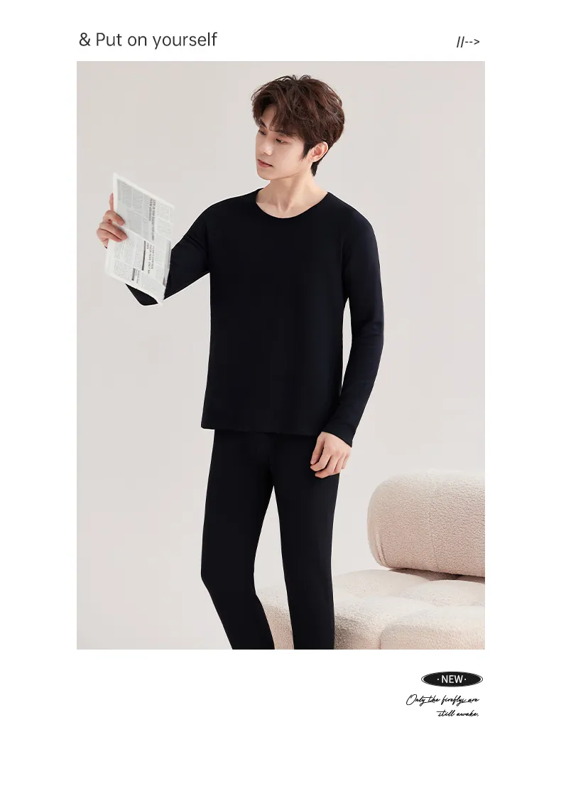 아크릴 발열 보온 내의 세트 남성 2026 가을겨울 신상 이너웨어 스판 허리조임 힙업 가을내복 가을바지 · 도매 · OEM · 전 세계 배송 - Detail 10