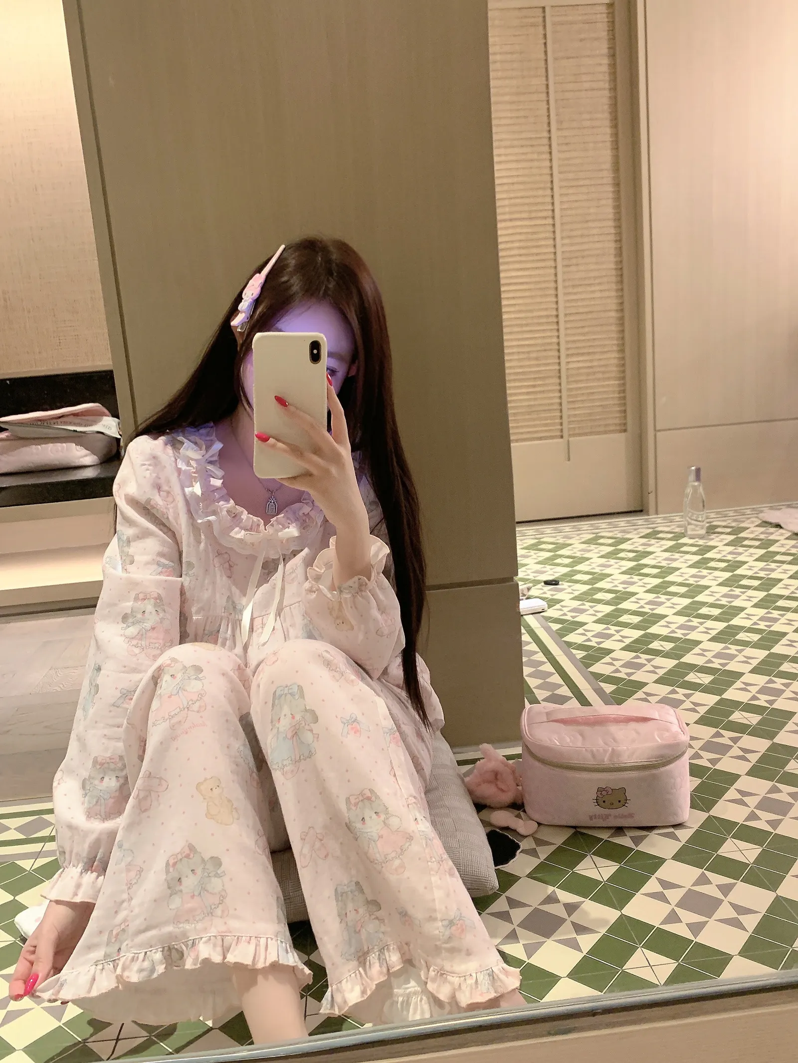 Qiaomengran Soft Girl Cute Doll Collar Sweet Pajamas Women Spring Autumn Long Sleeve Thin Long Sleeve Homewear · Wholesale · OEM · Worldwide Shipping - View 4