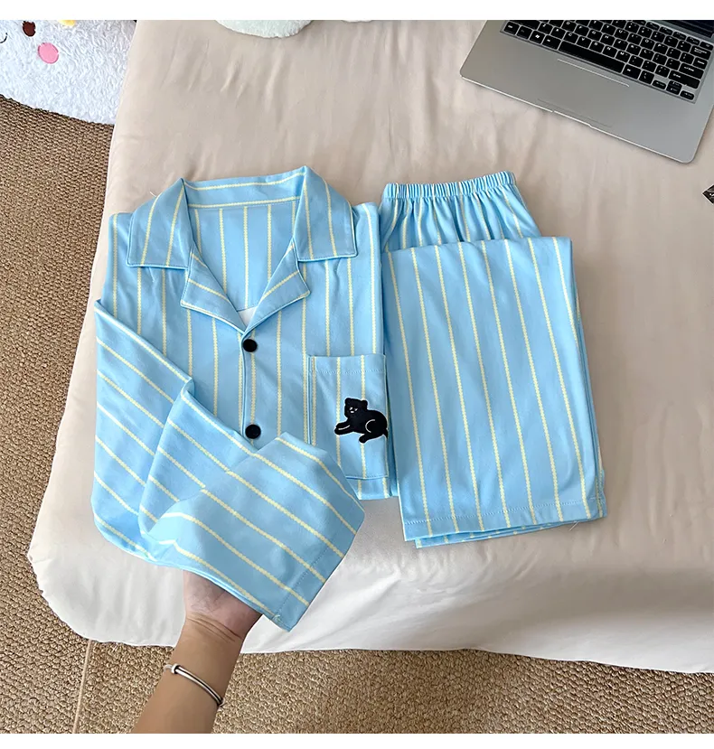Nouvelle collection automne-hiver, ensemble pyjama homme en velours polaire, col chemise, motif cartoon · Grossiste · OEM · Mondial - Detail 4
