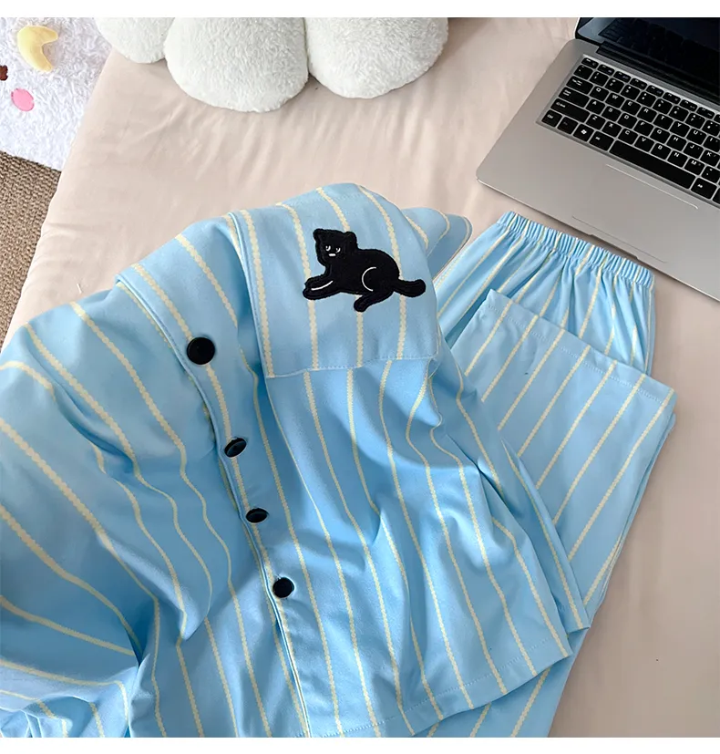 Nouvelle collection automne-hiver, ensemble pyjama homme en velours polaire, col chemise, motif cartoon · Grossiste · OEM · Mondial - Detail 7