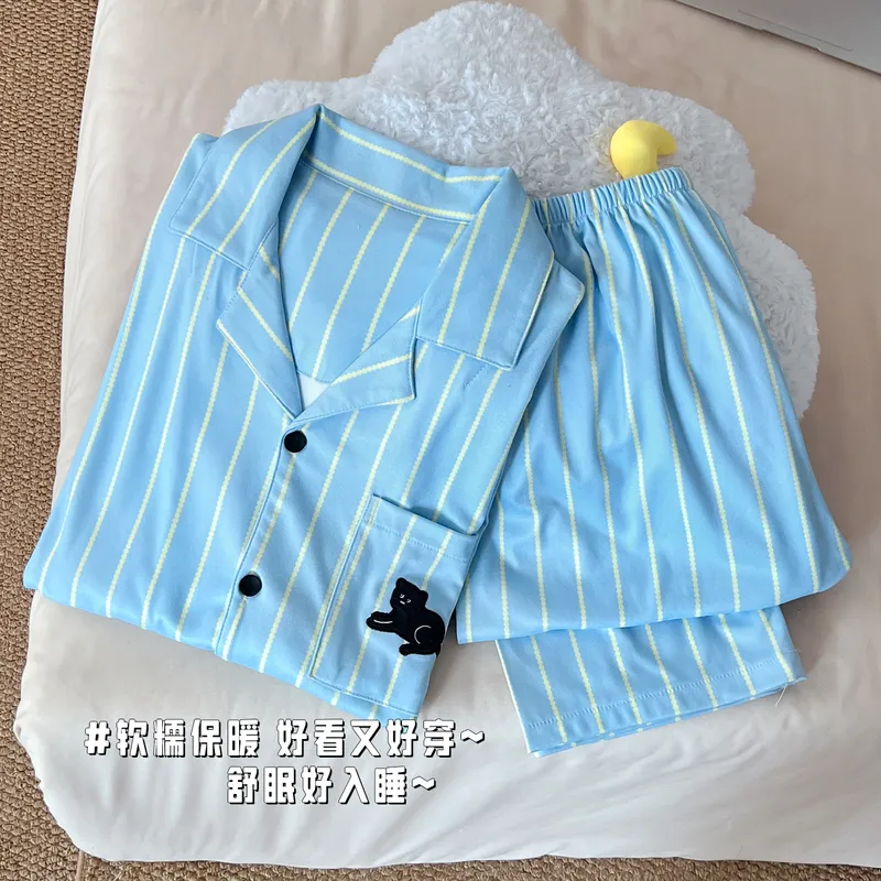 Nouvelle collection automne-hiver, ensemble pyjama homme en velours polaire, col chemise, motif cartoon · Grossiste · OEM · Mondial - View 2