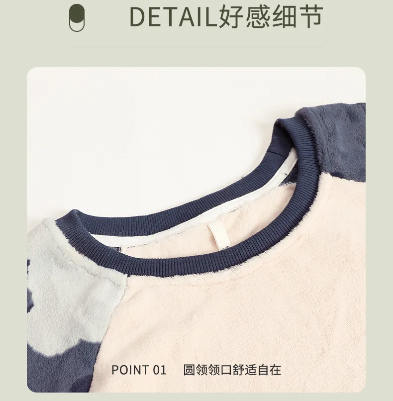 New Flannel Thickened Printed Warm Stand Collar Men's Pullover Premium Feel Outerwear Loungewear Set · Wholesale · OEM · Worldwide Shipping - Detail 18