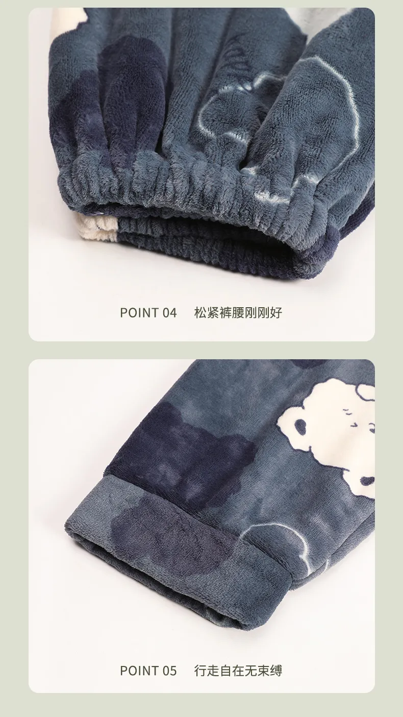 New Flannel Thickened Printed Warm Stand Collar Men's Pullover Premium Feel Outerwear Loungewear Set · Wholesale · OEM · Worldwide Shipping - Detail 20