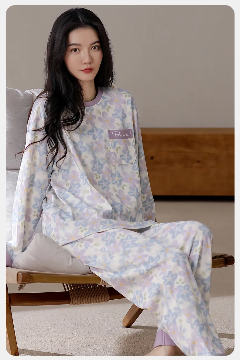 Women's Pure Cotton Pajamas Autumn New Arrival Homewear 100% Cotton Soft and Skin-Friendly Wearable Outside · Wholesale · OEM · Worldwide Shipping - Detail 9