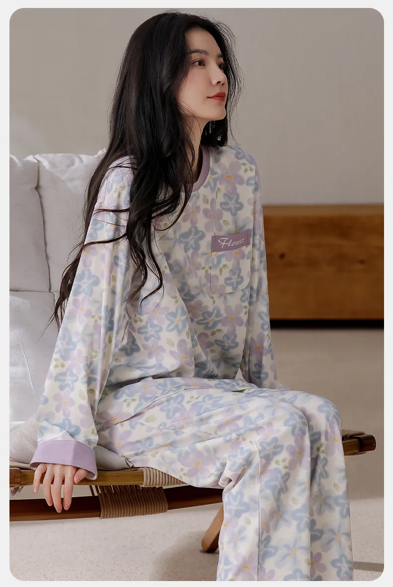 Women's Pure Cotton Pajamas Autumn New Arrival Homewear 100% Cotton Soft and Skin-Friendly Wearable Outside · Wholesale · OEM · Worldwide Shipping - Detail 8