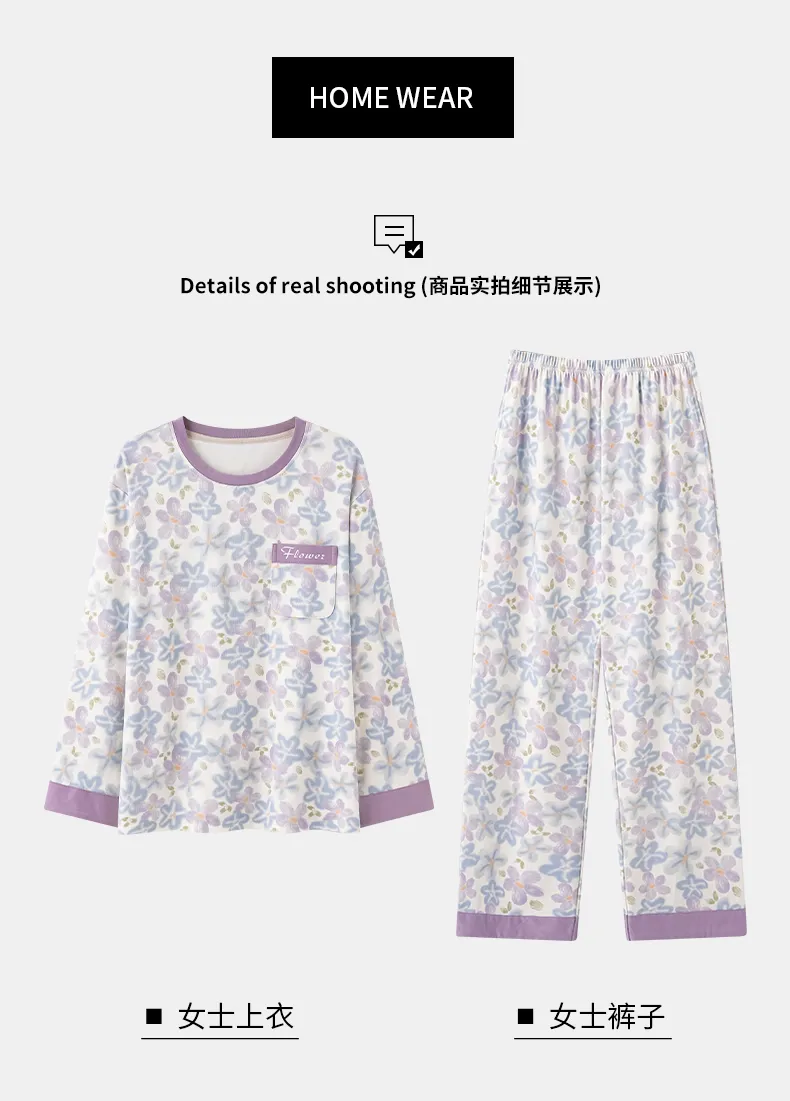Women's Pure Cotton Pajamas Autumn New Arrival Homewear 100% Cotton Soft and Skin-Friendly Wearable Outside · Wholesale · OEM · Worldwide Shipping - Detail 11