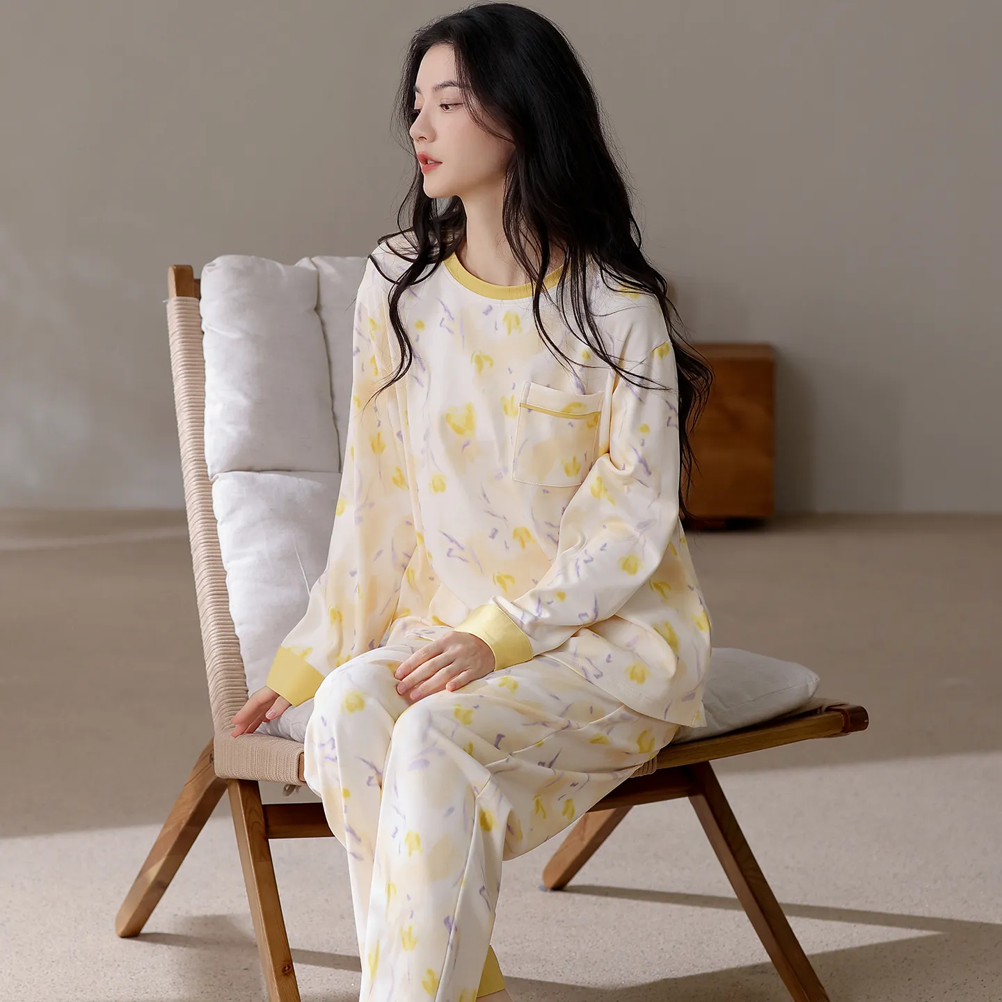 All Cotton Era Women Pajamas Autumn New Homewear 100% Pure Cotton Soft Skin-Friendly Wearable Outside · Wholesale · OEM · Worldwide Shipping - View 3