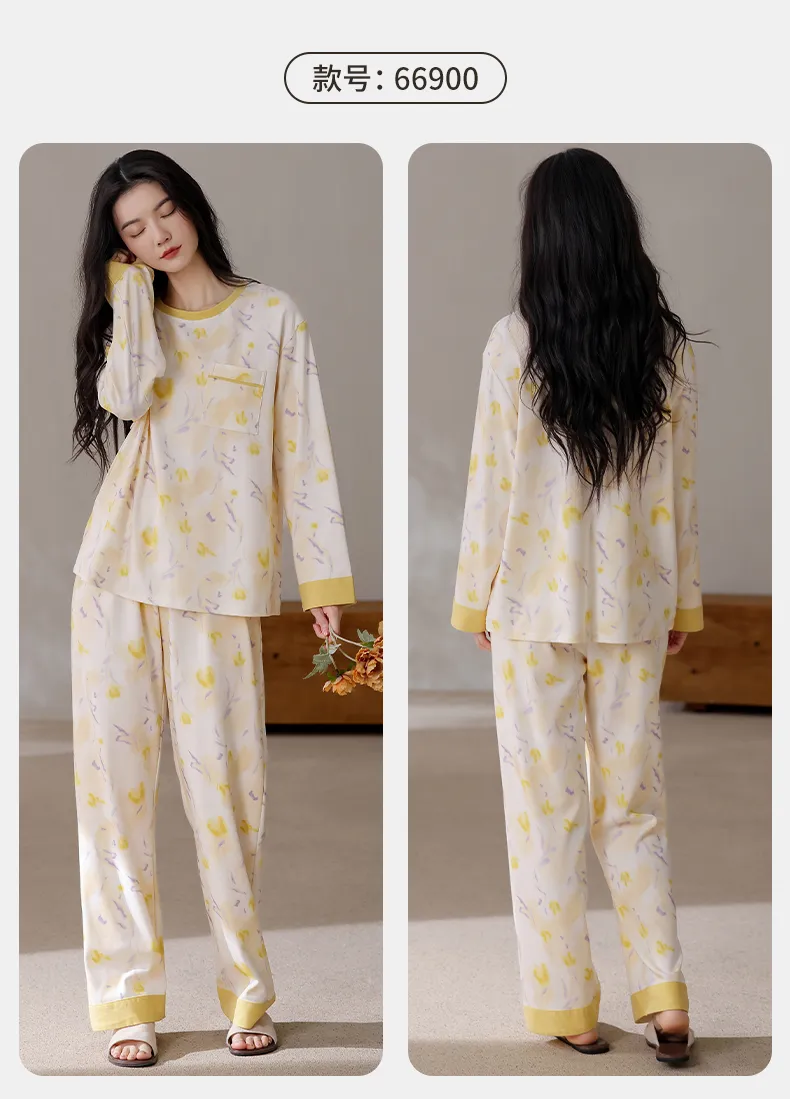 All Cotton Era Women Pajamas Autumn New Homewear 100% Pure Cotton Soft Skin-Friendly Wearable Outside · Wholesale · OEM · Worldwide Shipping - Detail 10