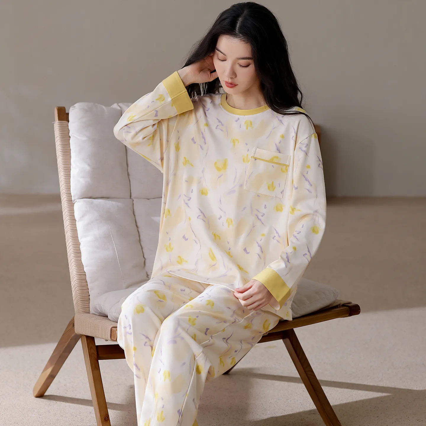 All Cotton Era Women Pajamas Autumn New Homewear 100% Pure Cotton Soft Skin-Friendly Wearable Outside · Wholesale · OEM · Worldwide Shipping - View 2