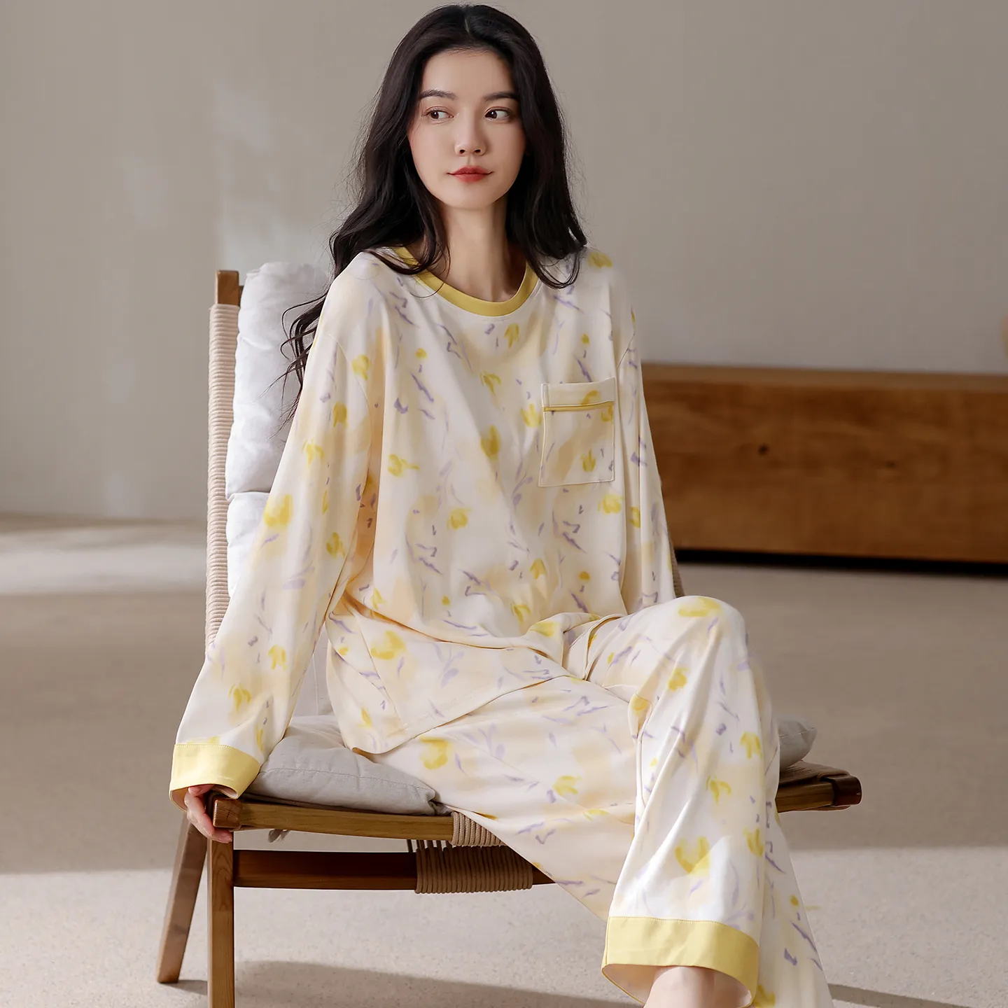 All Cotton Era Women Pajamas Autumn New Homewear 100% Pure Cotton Soft Skin-Friendly Wearable Outside · Wholesale · OEM · Worldwide Shipping