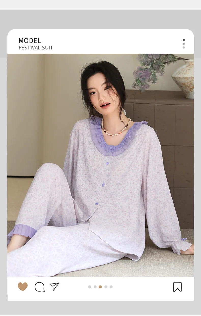 100% Cotton Double-Layer Gauze Women's Loungewear Soft Skin-Friendly Wearable Outside · Wholesale · OEM · Worldwide Shipping - Detail 8