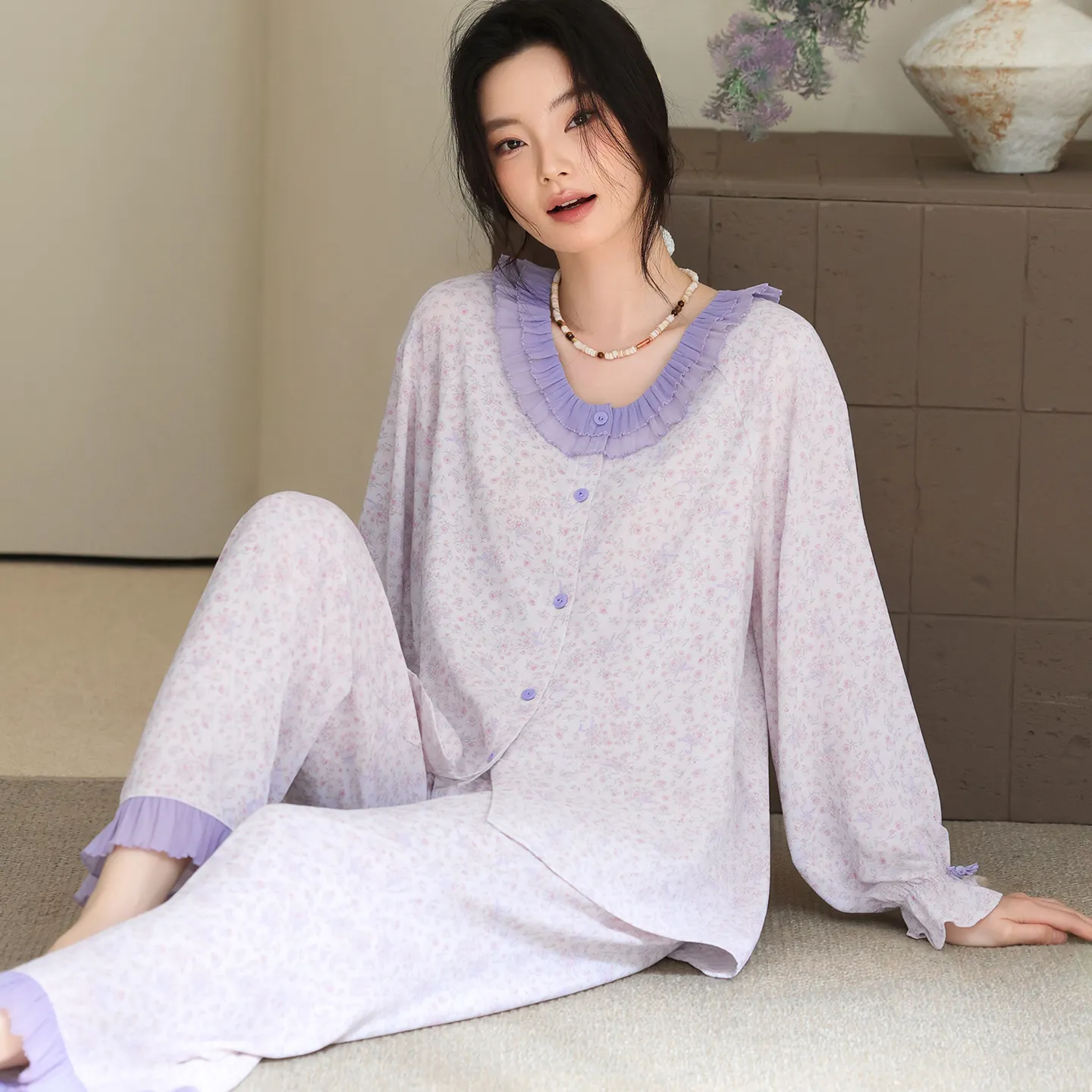 100% Cotton Double-Layer Gauze Women's Loungewear Soft Skin-Friendly Wearable Outside · Wholesale · OEM · Worldwide Shipping - View 2