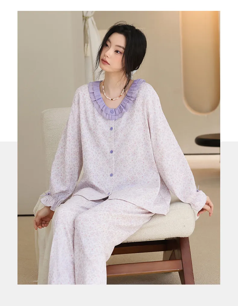 100% Cotton Double-Layer Gauze Women's Loungewear Soft Skin-Friendly Wearable Outside · Wholesale · OEM · Worldwide Shipping - Detail 10