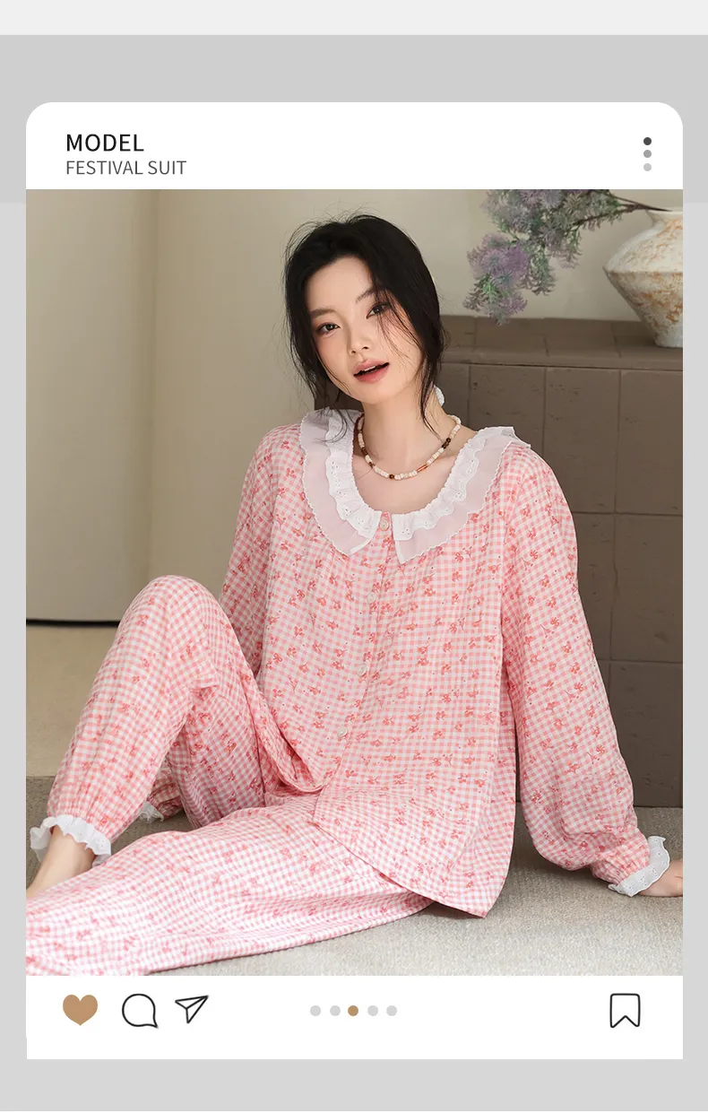 Women's Homewear in Soft Cotton Double-Layer Gauze, Gentle on Skin, Suitable for Outdoor Wear · Wholesale · OEM · Worldwide Shipping - Detail 8