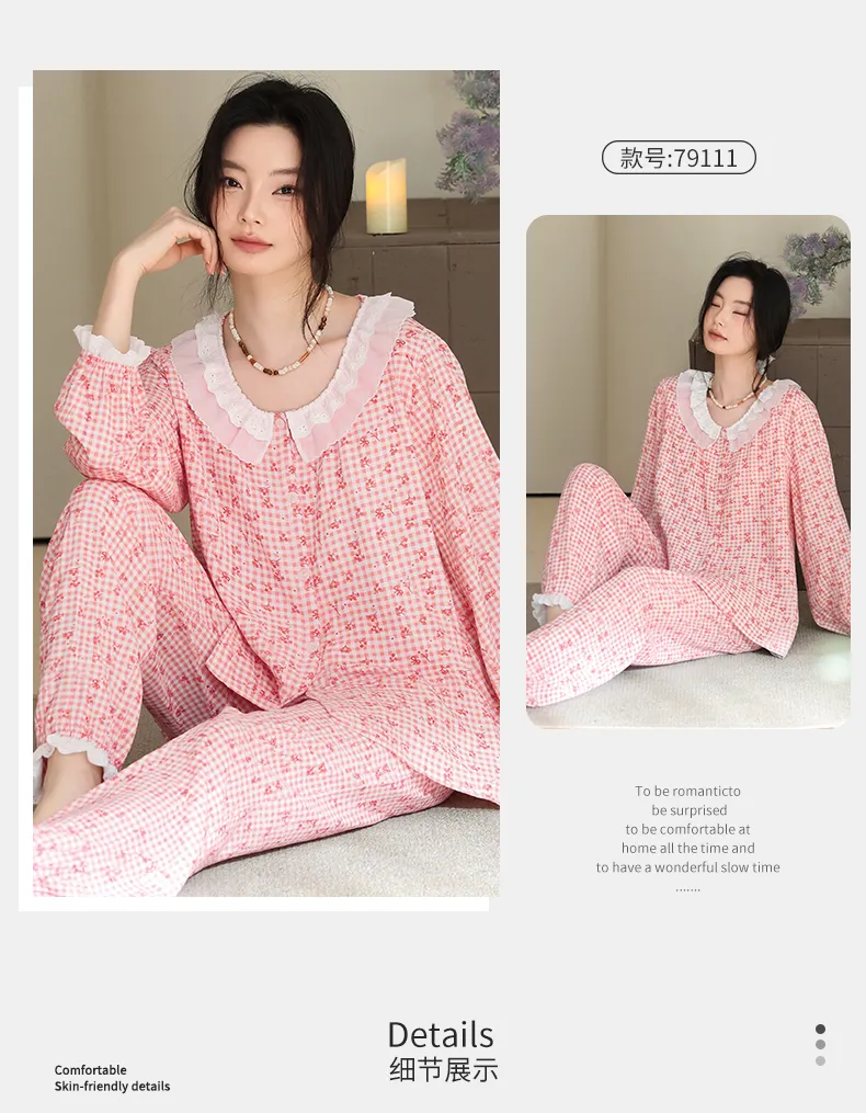 Women's Homewear in Soft Cotton Double-Layer Gauze, Gentle on Skin, Suitable for Outdoor Wear · Wholesale · OEM · Worldwide Shipping - Detail 11