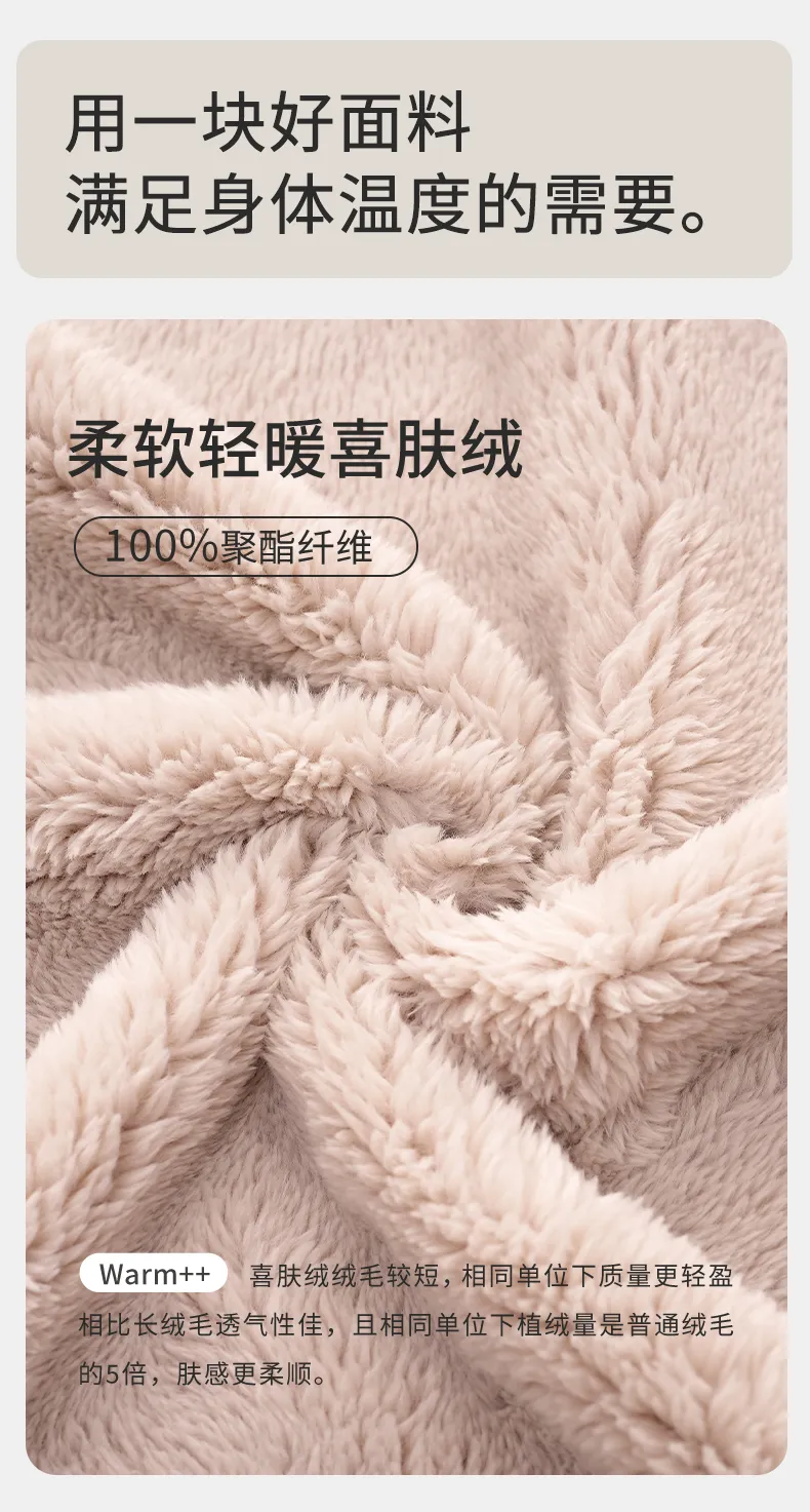 New Couple's Cozy Fleece Long-Length Thickened Warm Sporty Stand-Collar Zip-Up Wearable-Outside Loungewear Set · Wholesale · OEM · Worldwide Shipping - Detail 8