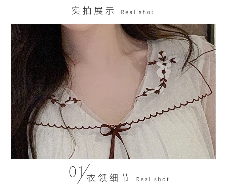Chengxin Women's Autumn Pajama Set, Princess Style Cotton-Like Lining with Lace and Mesh, Sweet Design with Padding · Wholesale · OEM · Worldwide Shipping - Detail 9