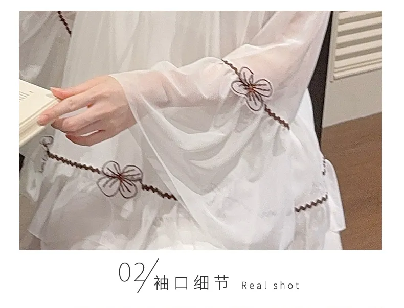 Chengxin Women's Autumn Pajama Set, Princess Style Cotton-Like Lining with Lace and Mesh, Sweet Design with Padding · Wholesale · OEM · Worldwide Shipping - Detail 10