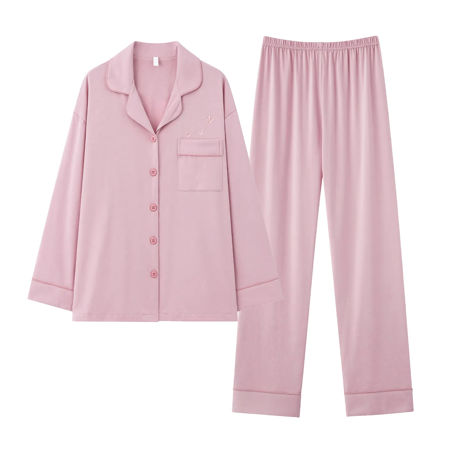 Couple Matching Autumn/Winter Long-Sleeve Stretch Cotton Pajama Set, High-Quality Solid Color Comfortable Loungewear for Men and Women · Wholesale · OEM · Worldwide Shipping - View 4