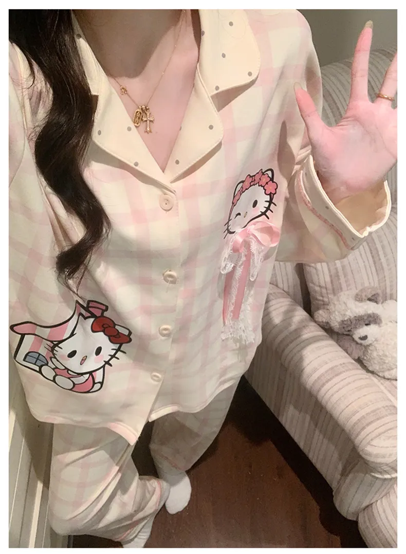 秋冬 ダブルロングストレッチ コットン風 カーディガン ラペル かわいい カートゥーン 少女 韓国ins風 パジャマ 女性 ルームウェア · 卸売 · OEM · 世界へ発送 - Detail 14