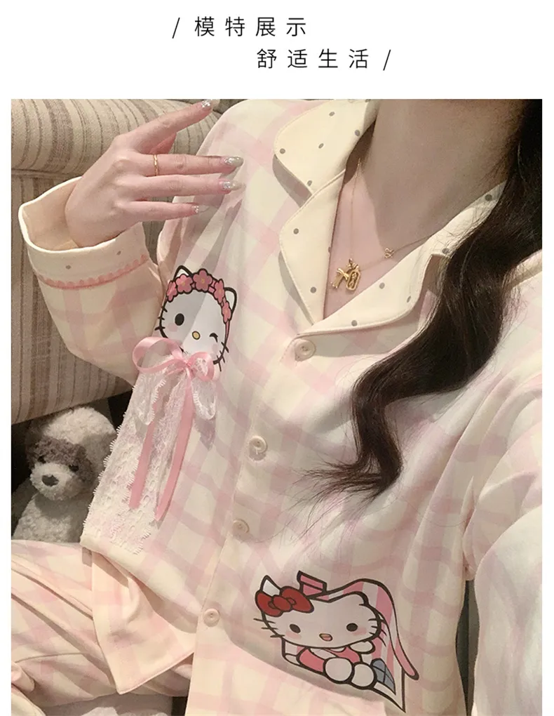 秋冬 ダブルロングストレッチ コットン風 カーディガン ラペル かわいい カートゥーン 少女 韓国ins風 パジャマ 女性 ルームウェア · 卸売 · OEM · 世界へ発送 - Detail 8