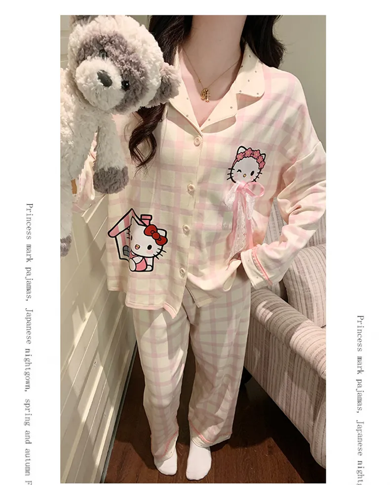 秋冬 ダブルロングストレッチ コットン風 カーディガン ラペル かわいい カートゥーン 少女 韓国ins風 パジャマ 女性 ルームウェア · 卸売 · OEM · 世界へ発送 - Detail 11