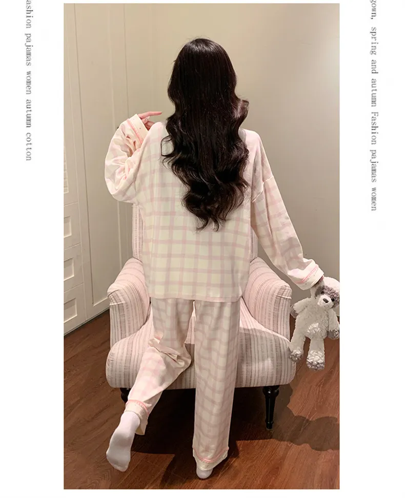 秋冬 ダブルロングストレッチ コットン風 カーディガン ラペル かわいい カートゥーン 少女 韓国ins風 パジャマ 女性 ルームウェア · 卸売 · OEM · 世界へ発送 - Detail 12