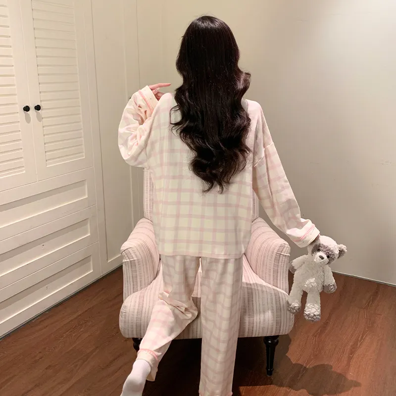 秋冬 ダブルロングストレッチ コットン風 カーディガン ラペル かわいい カートゥーン 少女 韓国ins風 パジャマ 女性 ルームウェア · 卸売 · OEM · 世界へ発送 - View 3