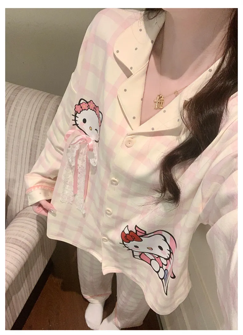 秋冬 ダブルロングストレッチ コットン風 カーディガン ラペル かわいい カートゥーン 少女 韓国ins風 パジャマ 女性 ルームウェア · 卸売 · OEM · 世界へ発送 - Detail 13