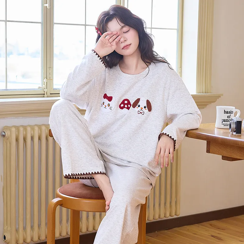 Cashmere Silk Pajamas Women Winter New Thickened Warm Long Sleeve Cartoon Girl Outer Wear Homewear Set · Wholesale · OEM · Worldwide Shipping - View 3